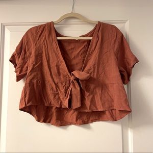 Dusty Red Crop Top